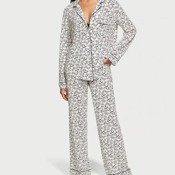 VICTORIA'S SECRET Modal Long Pajama Set in Ladies XXL in Coconut White-  REGULAR